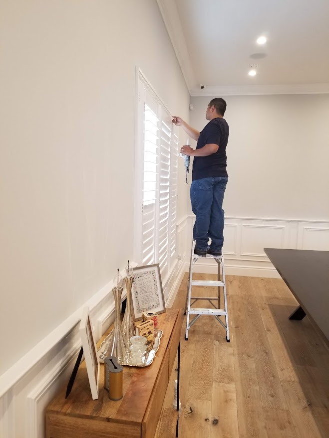 Shutters installation Huntington Beach CA living room