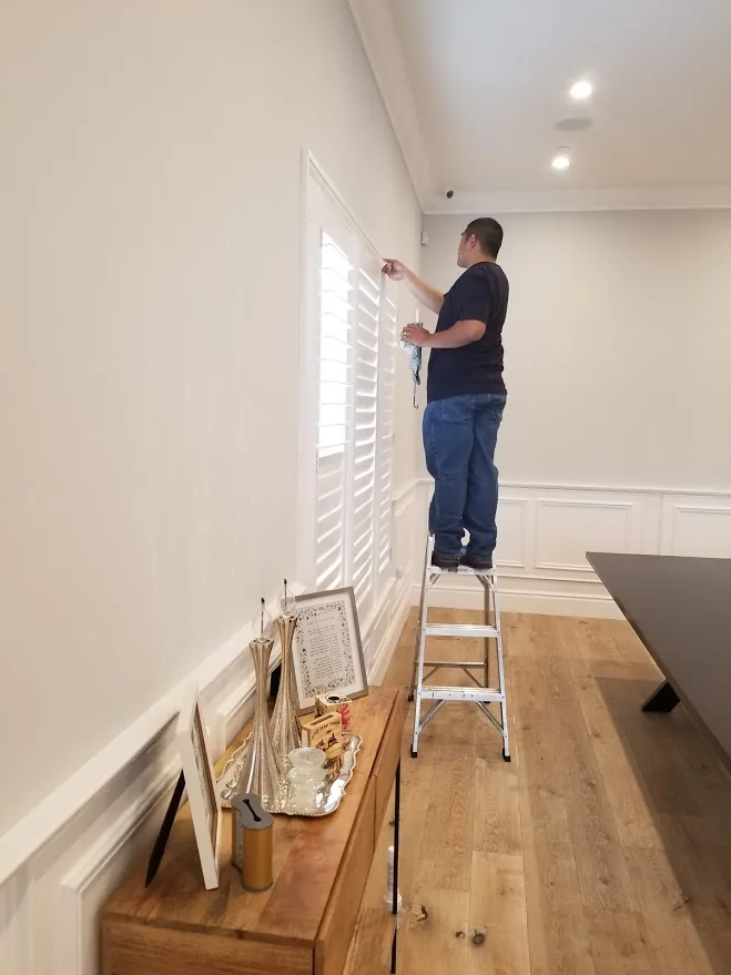 Shutters installation Huntington Beach CA living room