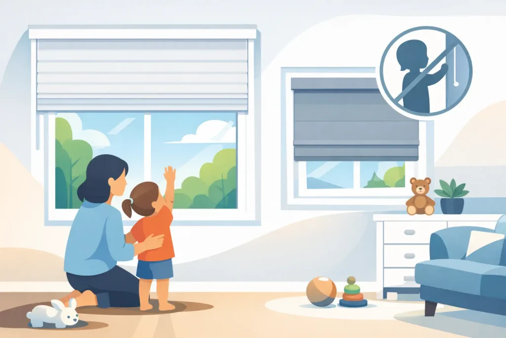 Child Safe Cordless Window Treatments at Home