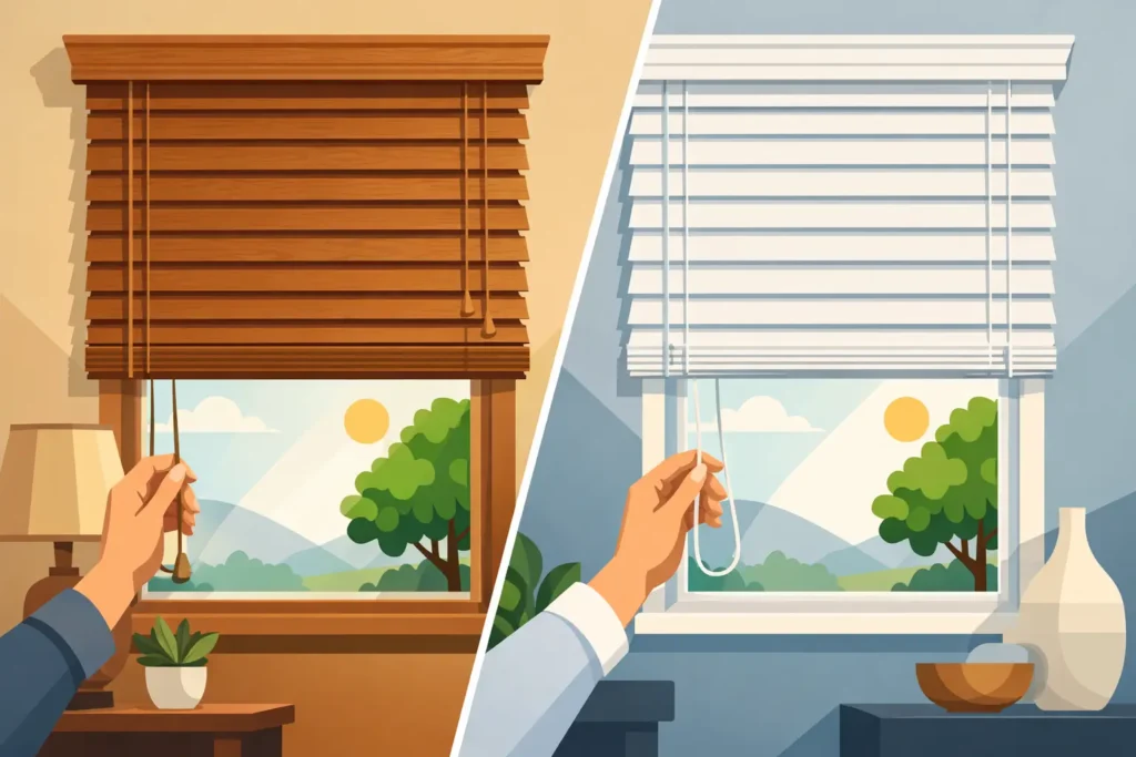 Wood Blinds Versus Faux Wood for Your Home